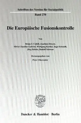 Oberender |  Die Europäische Fusionskontrolle. | Buch |  Sack Fachmedien