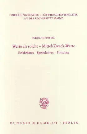 Meimberg |  Werte als solche - Mittel-Zweck-Werte. | Buch |  Sack Fachmedien