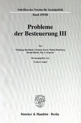 Andel |  Probleme der Besteuerung III. | Buch |  Sack Fachmedien