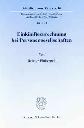 Pinkernell |  Einkünftezurechnung bei Personengesellschaften. | Buch |  Sack Fachmedien