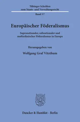 Vitzthum |  Europäischer Föderalismus. | Buch |  Sack Fachmedien