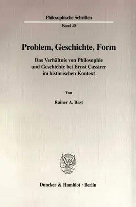 Bast |  Problem, Geschichte, Form. | Buch |  Sack Fachmedien