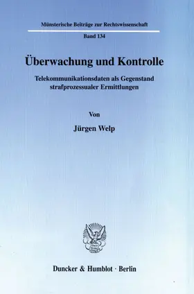 Welp |  Überwachung und Kontrolle. | Buch |  Sack Fachmedien