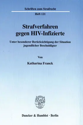 Franck |  Strafverfahren gegen HIV-Infizierte. | Buch |  Sack Fachmedien