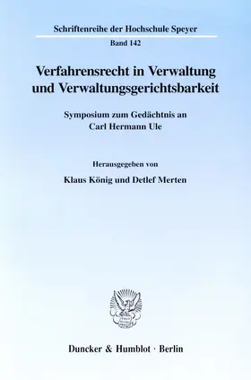 König / Merten |  Verfahrensrecht in Verwaltung und Verwaltungsgerichtsbarkeit. | Buch |  Sack Fachmedien