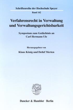 König / Merten | Verfahrensrecht in Verwaltung und Verwaltungsgerichtsbarkeit. | Buch | sack.de