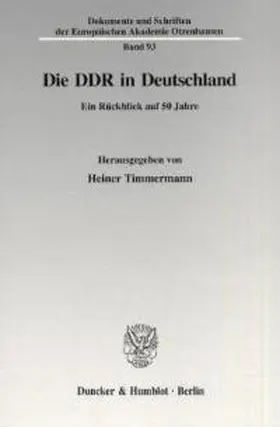 Timmermann |  Die DDR in Deutschland. | Buch |  Sack Fachmedien