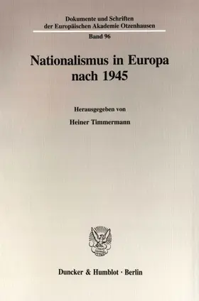 Timmermann |  Nationalismus in Europa nach 1945. | Buch |  Sack Fachmedien