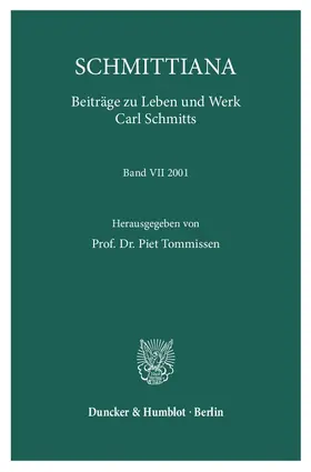 Tommissen | SCHMITTIANA. | Buch | 978-3-428-10433-8 | www.sack.de