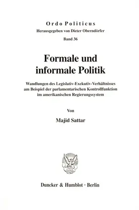 Sattar | Formale und informale Politik. | Buch | 978-3-428-10437-6 | www.sack.de