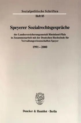  Speyerer Sozialrechtsgespräche | Buch |  Sack Fachmedien