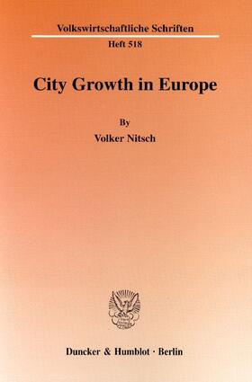 Nitsch |  City Growth in Europe. | Buch |  Sack Fachmedien