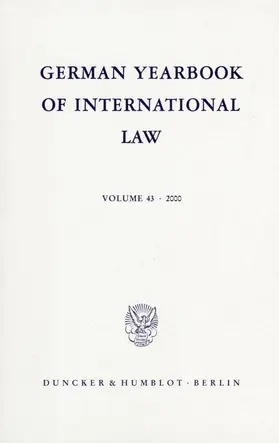 Delbrück / Hofmann / Zimmermann |  German Yearbook of International Law - Jahrbuch für Internationales Recht. | Buch |  Sack Fachmedien