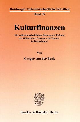 Beek | Kulturfinanzen. | Buch | 978-3-428-10649-3 | sack.de