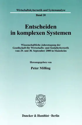Milling |  Entscheiden in komplexen Systemen. | Buch |  Sack Fachmedien