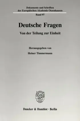 Timmermann |  Deutsche Fragen. | Buch |  Sack Fachmedien