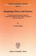 Crüger |  Bargaining Theory and Fairness. | Buch |  Sack Fachmedien
