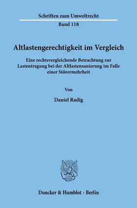 Radig |  Altlastengerechtigkeit im Vergleich. | Buch |  Sack Fachmedien