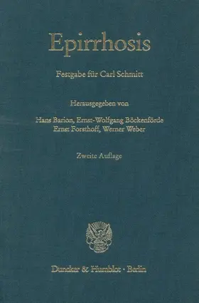 Barion / Böckenförde / Forsthoff |  Epirrhosis | Buch |  Sack Fachmedien