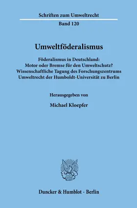 Kloepfer |  Umweltföderalismus. | Buch |  Sack Fachmedien