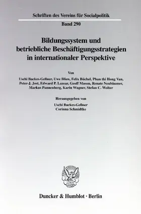Backes-Gellner / Schmidtke |  Bildungssystem und betriebliche Beschäftigungsstrategien in internationaler Perspektive. | Buch |  Sack Fachmedien