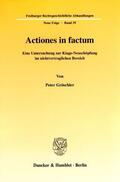 Gröschler |  Actiones in factum. | Buch |  Sack Fachmedien