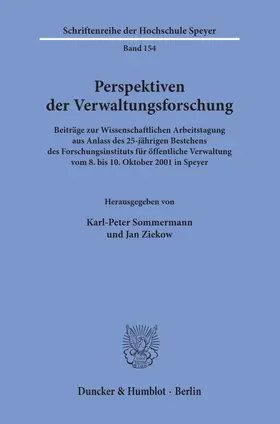 Sommermann / Ziekow |  Perspektiven der Verwaltungsforschung. | Buch |  Sack Fachmedien