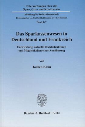 Klein | Das Sparkassenwesen in Deutschland und Frankreich. | Buch | sack.de