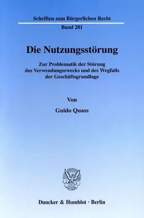 Quass |  Die Nutzungsstörung. | Buch |  Sack Fachmedien