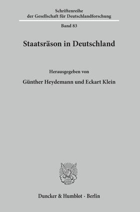 Heydemann / Klein | Staatsräson in Deutschland. | Buch | 978-3-428-11133-6 | sack.de