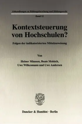 Minssen / Molsich / Wilkesmann |  Kontextsteuerung von Hochschulen? | Buch |  Sack Fachmedien