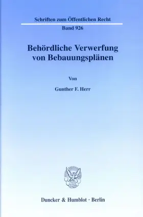 Herr |  Behördliche Verwerfung von Bebauungsplänen. | Buch |  Sack Fachmedien