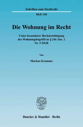 Krumme |  Die Wohnung im Recht. | Buch |  Sack Fachmedien