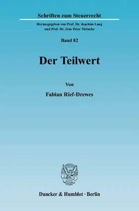 Rief-Drewes | Der Teilwert. | Buch | 978-3-428-11275-3 | www.sack.de