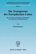 Riemann |  Die Transparenz der Europäischen Union. | Buch |  Sack Fachmedien