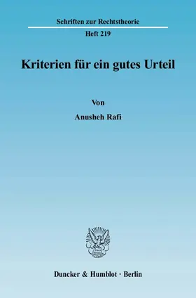 Rafi |  Kriterien für ein gutes Urteil | Buch |  Sack Fachmedien