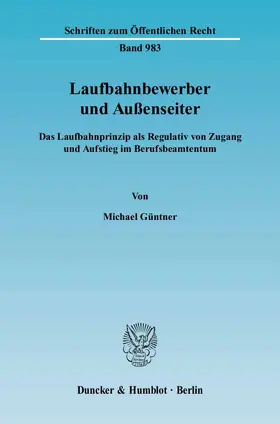 Güntner |  Laufbahnbewerber und Aussenseiter | Buch |  Sack Fachmedien