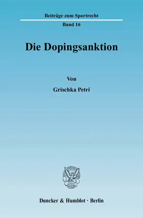 Petri |  Die Dopingsanktion | Buch |  Sack Fachmedien