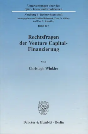 Winkler |  Rechtsfragen der Venture Capital-Finanzierung. | Buch |  Sack Fachmedien