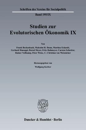 Kerber |  Studien zur Evolutorischen Ökonomik / Evolutionsökonomische Grundsatzfragen, Makroökonomik und Institutionen | Buch |  Sack Fachmedien