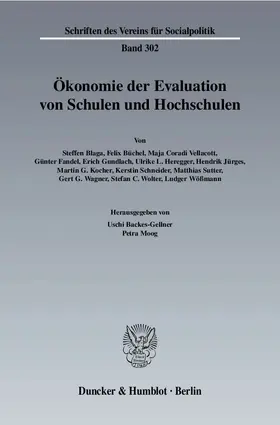 Backes-Gellner / Moog |  Ökonomie der Evaluation von Schulen und Hochschulen | Buch |  Sack Fachmedien