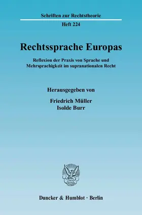Müller / Burr |  Rechtssprache Europas | Buch |  Sack Fachmedien