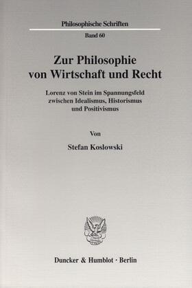 Koslowski |  Zur Philosophie von Wirtschaft und Recht | Buch |  Sack Fachmedien