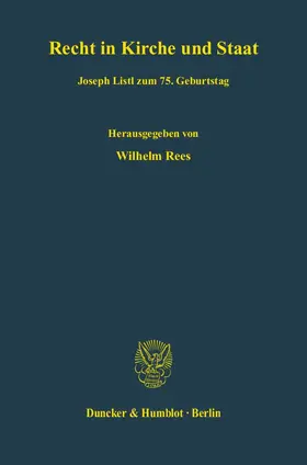 Rees |  Recht in Kirche und Staat. | Buch |  Sack Fachmedien