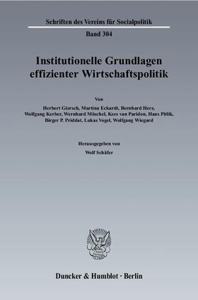 Schäfer | Institutionelle Grundlagen effizienter Wirtschaftspolitik | Buch | 978-3-428-11720-8 | sack.de