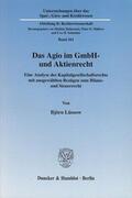 Lüssow |  Das Agio im GmbH- und Aktienrecht | Buch |  Sack Fachmedien