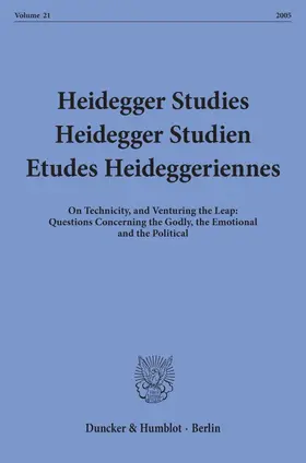 Emad / Herrmann / Maly |  Heidegger Studies - Heidegger Studien - Etudes Heideggeriennes. | Buch |  Sack Fachmedien