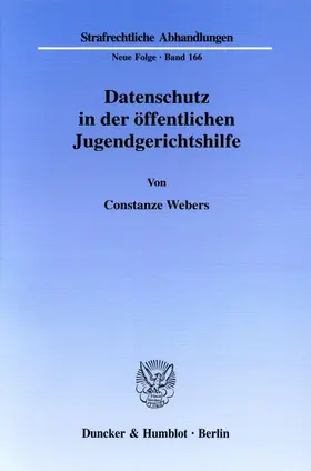 Webers | Datenschutz in der öffentlichen Jugendgerichtshilfe. | Buch | 978-3-428-11887-8 | www.sack.de