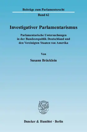 Bräcklein | Investigativer Parlamentarismus. | Buch | 978-3-428-11966-0 | www.sack.de
