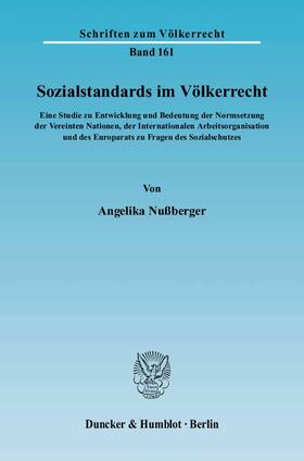Nußberger | Sozialstandards im Völkerrecht | Buch | 978-3-428-12009-3 | sack.de